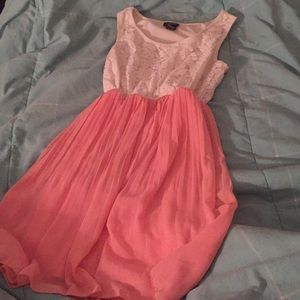 Flower lace peach dress